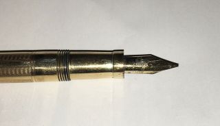 ANTIQUE SWAN MABIE TODD GOLD FILLED LEVER FILL 5 1/8” FLAT TOP FOUNTAIN PEN 3