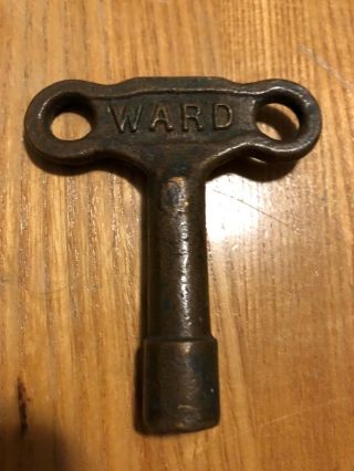 Ward Vintage Solid Brass Furnace Key With Square Socket -