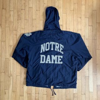 Vintage Champion University Of Notre Dame Insulated Football Jacket Blue Xl Tall