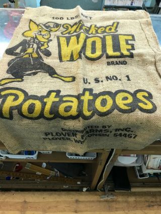 Vintage Wicked Wolf 100 Pound Potato Sack