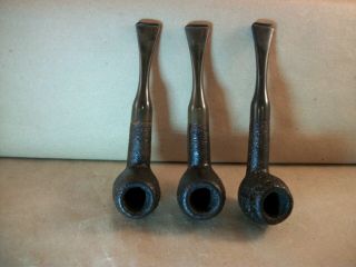 3 Vintage Estate Pipes Sasieni " Fantails " 74 - London Made - Pat.  170067