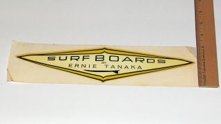 Vintage 1960s Surfboards By Ernie Tanaka Water Slide Decal Sticker