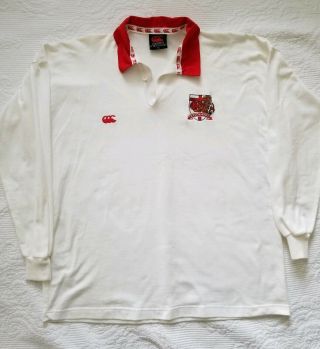 Vintage Canterbury Of Zealand Rugby Jersey Xxl England Lion White Red