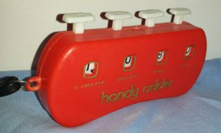 Vintage Handy Adder Handheld 4 Digit Money Coin / Single Dollar Counter -