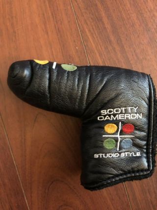 Vintage Black Leather Scotty Cameron Studio Style Blade Putter Headcover