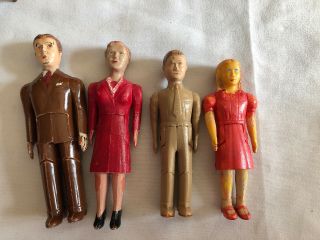 Vintage Renwal Dollhouse Figure Set (dad/mom/son/daughter) 41,  42,  43 & 44.  50’s