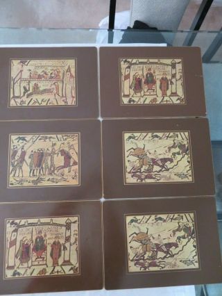 Rare 6 Vintage Lady Clare Roman Warriors English Kings Hard Table Placemats