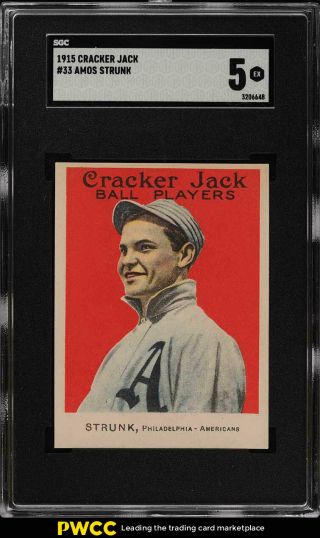 1915 Cracker Jack Amos Strunk 33 Sgc 5 Ex (pwcc)