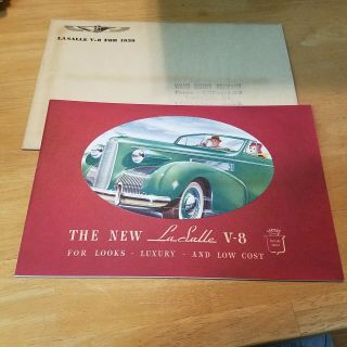 Vtg 1939 Cadillac Lasalle Car Dealer Sales Brochure