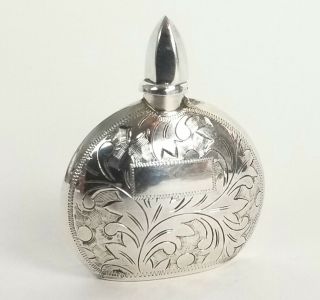Rare Vintage Sterling Silver.  950 Japanese Engraved Perfume Bottle