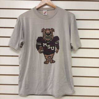 Vintage Mississippi State Bulldogs Football T Shirt Size Large 80s