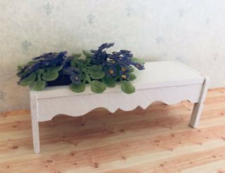 Vintage Lundby Sweden Dollhouse Furniture Side Table With Flower