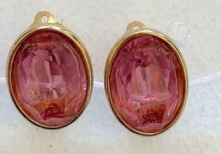 Givenchy Vintage Earrings Haute Couture Pink Rhinestones