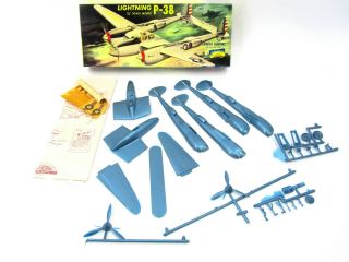 Vtg 50s - 60s 1/4 Scale Plastic Model Airplane Kit Unbuilt - Lightning P - 38