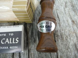 VINTAGE BLACK DUCK GAME CALL FOX CALL WHITING INDIANA RARE 2
