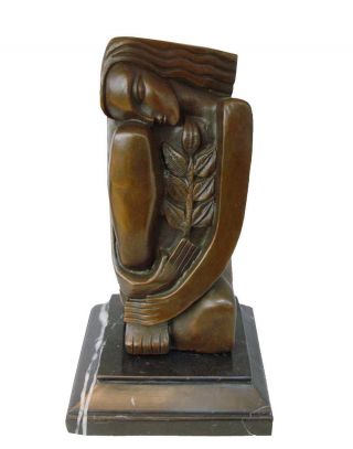 Toperkin Tpy - 147 Abstract Women Sculpture Antique Bronze Statue Female Figure