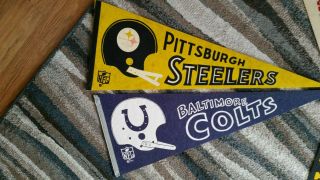 1967 Baltimore Colts And Late 70s Or Early 80s Pittsburgh Steelers Pennant