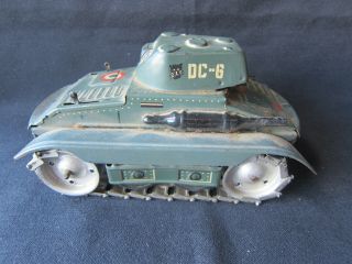 Vintage Pre - War Arnold Made in U.  S.  Zone Germany Tin Wind Up Sparking Tank 2