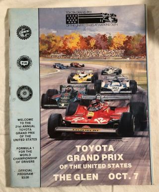 Vintage 1979 Toyota Watkins Glen Racing Program Formula 1 Grand Prix Of The Us
