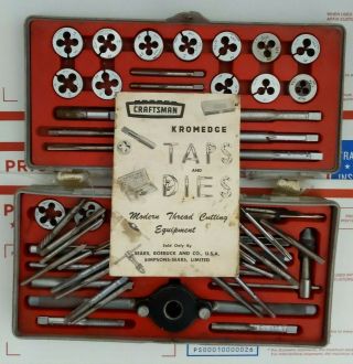 Vintage Craftsman Kromedge Tap & Die Set Ace Jarvis Sossner Hanson