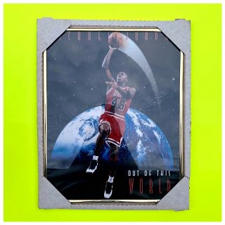 Vintage Michael Jordan Out Of This World Framed Poster 20 " X 16 " In Package