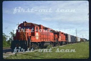 Slide - Ann Arbor Aa 7802 Action On Freight At Dundee Mi July 1992