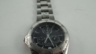 Nautica Vintage N08505 Day Date Sub - Dial Wr50m Rotating Bezel Shadow Gray Dial