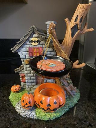 Yankee Candle Hanging Haunted House Warmer Burner Halloween Pumpkin Htf Rare