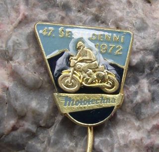 1972 Fim Isdt Isde Czech Motocross Mx Motorbike Six Day Race Trials Pin Badge