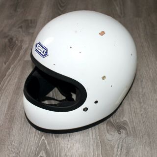 Old Vintage Dot Shoei S12 S 12 S - 12 Motorcycle Full Face White Helmet Large