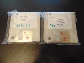 7 X Apple Macintosh Color Classic Vintage Disks in 2 Packs New/Sealed/NOS OS 7.  1 2