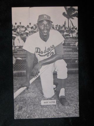 Vintage 1963 Nate Oliver Dodgers J D Mccarthy Photo Post Card