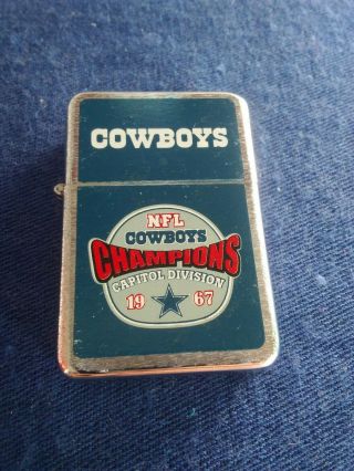 Vintage 1967 Nfl Dallas Cowboys Zippo Capitol Division Champions Blue Star Rare