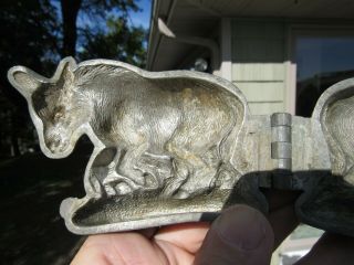 Antique Pewter Jackass Donkey Ice Cream Mold 641 By E & Co.  N.  Y.