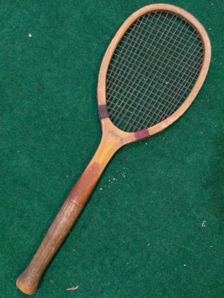 Antique Tho.  E Wilson Tennis Racket Collegiate Fantail Grip Very Rare Early