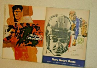 2 Vintage College Football Programs Notre Dame Vs Navy 11/4/67 & Vs Pitt 11/7/70