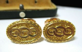 Victorian Antique Odd Fellows Ioof Gold Filled Flt Insignia Cufflinks