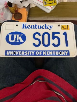 Kentucky License Plate Uk S051 - University Of Kentucky Wildcats.