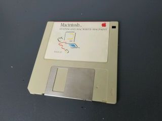 Macintosh Apple System And Macwrite Macpaint 1984 Floppy Disk