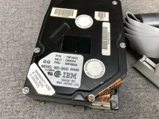 IBM WD - 380S 90X9403 80MB PS/2 ESDI HDD Hard Disk Drive with Cable 2