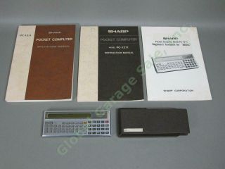 Sharp Pc - 1211 Pocket Computer W/ Hard Case Service Manuals & Beginners Textbook
