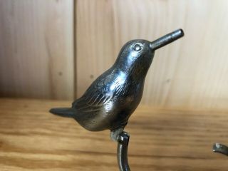 Very Rare Vintage Antique Chrome Figural Mechanical Bird Table Lighter Japan 3
