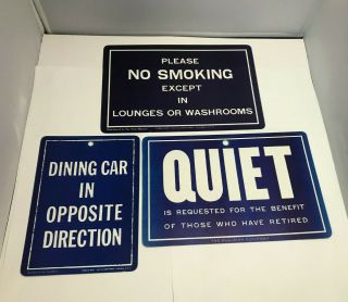 3 Vintage Pullman Railroad Signs Cardboard Reproduced By Toy Train Museum