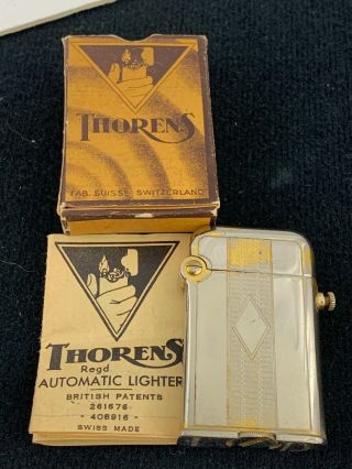 Vintage Thorens Single Claw Semi Automatic Pocket Lighter Small Size