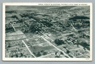 Blackstone Va “best Little Town In Virginia” Nottoway County—rare Aerial Vintage