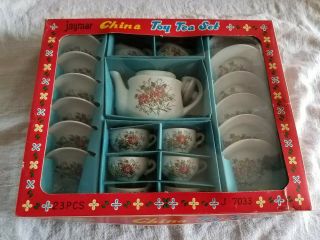 23 Pc Vintage Jaymar China Toy Tea Set Floral Childs Play Tea Set J - 7033 Japan