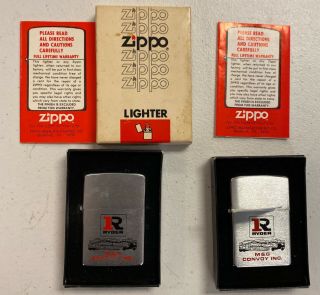 Vintage Zippo Ryder Truck Lines Full Size Advertising Unfired Boxes