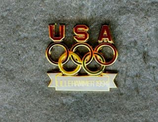 Noc Usa 1994 Lillehammer Olympic Team Games Pin Enamel