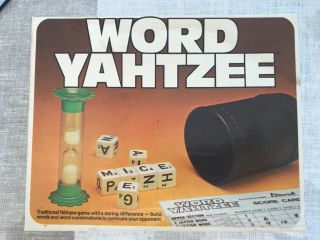 Vintage Word Yahtzee 1978 By Lowe Milton Bradley Complete (ready To Play)