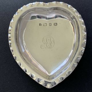 Vintage Antique Victorian Solid Sterling Silver Pin Dish Heart Shape Sweet 1898